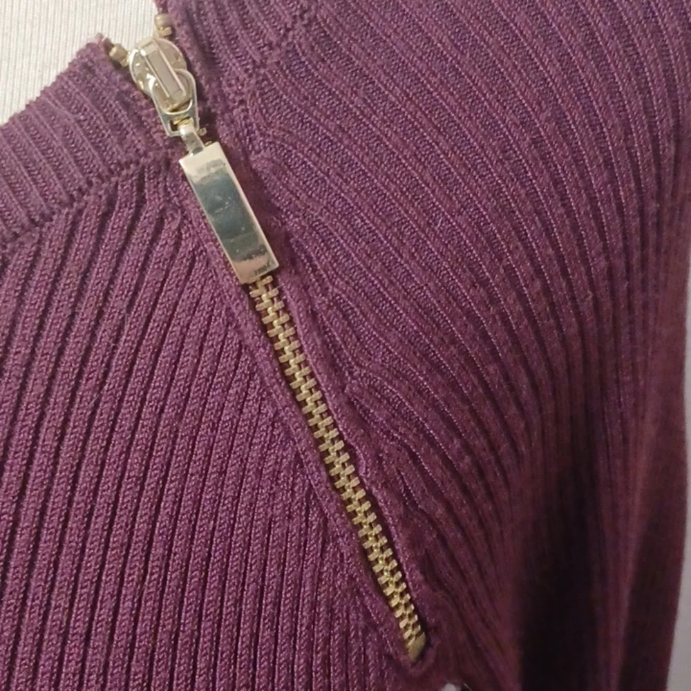 💜NWOT I.N.C International Concepts ribbed sweater dress with zippers size small - Picture 4 of 10